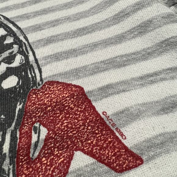 VTG Alaska The Final Frontier White/Grey Striped USA Juneau Travel Sweatshirt - Picture 5 of 6